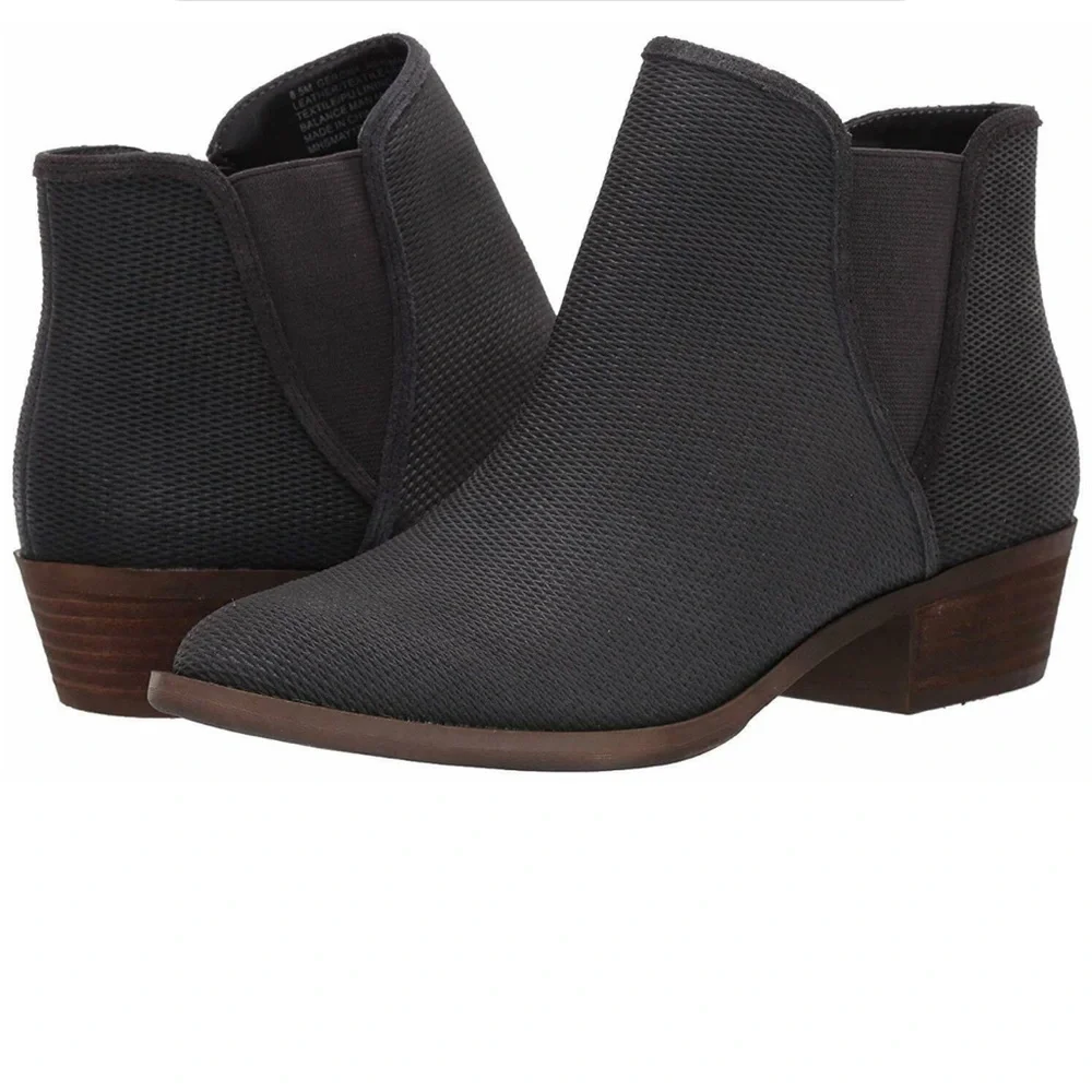 Kenzie Womens Gerona Canvas Fashion Chelsea Boots Gray 8 Medium NEW